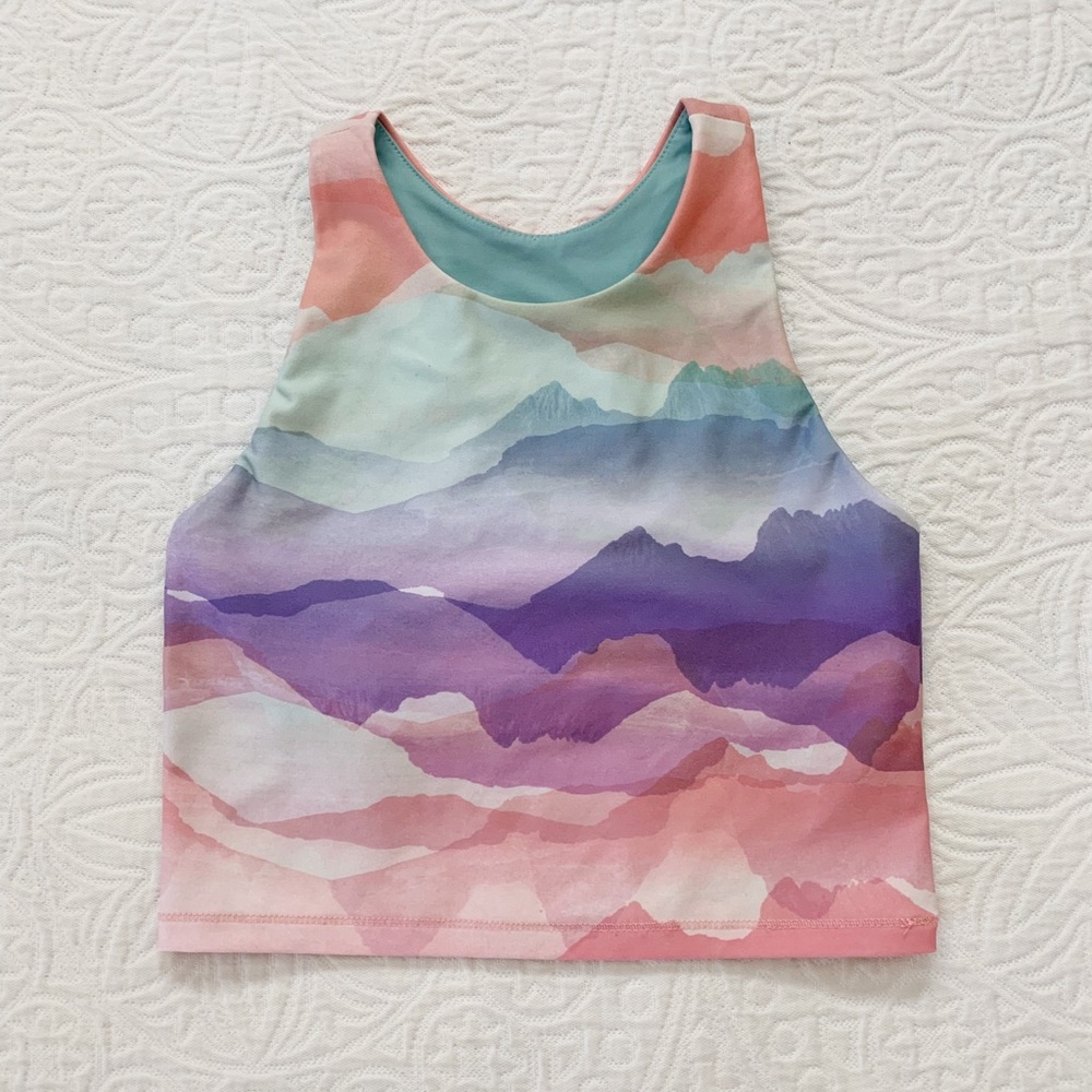 DSG Girl's Sports Tank Top, Multicolor‎ Mountain Print